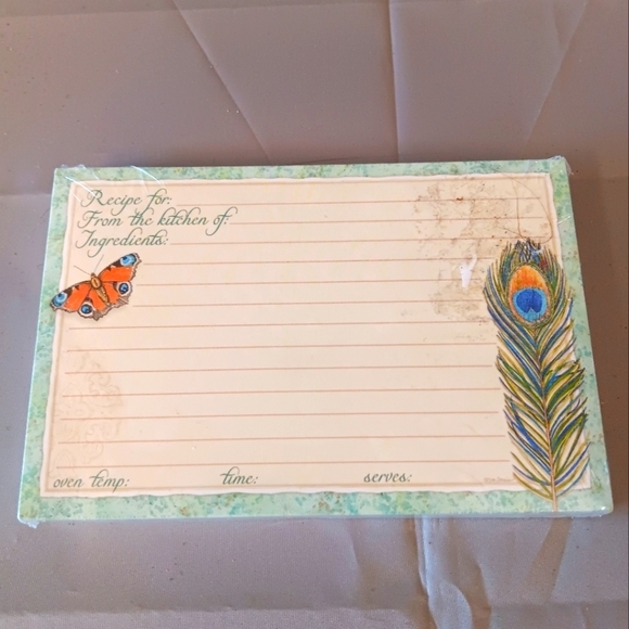 Butterfly Peacock Legacy RECIPE CARDS Blue Green 50 NEW SEALED Kitchen Cooking - Picture 1 of 4